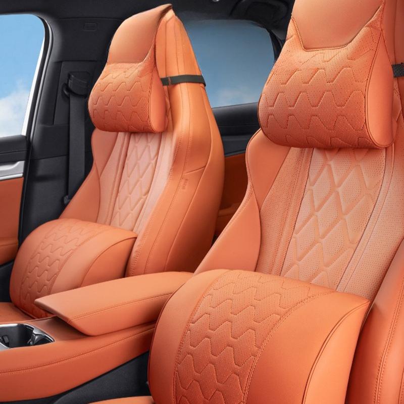 For BYD Sea Lion 07 EV 2024 2025 Leather Neck Pillow Headrest Waist Support Pillow Seat Cushion Car Interior Seat Accessories