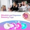 4Pcs Stress Cube Fidget Toy Slow Rebound TPR Anxiety Relief Rhinestone Squeeze Ball Toy Clear Ice Squishes Sensory Toy Kids Teens Adults Gift