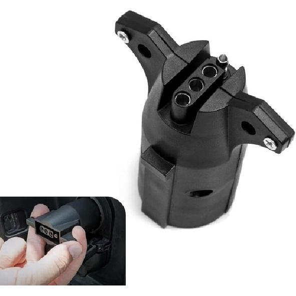 

7 Way to 4 Way Trailer Plug Adapter, Waterproof 7 Pin Blade to 4 Pin Flat Tr