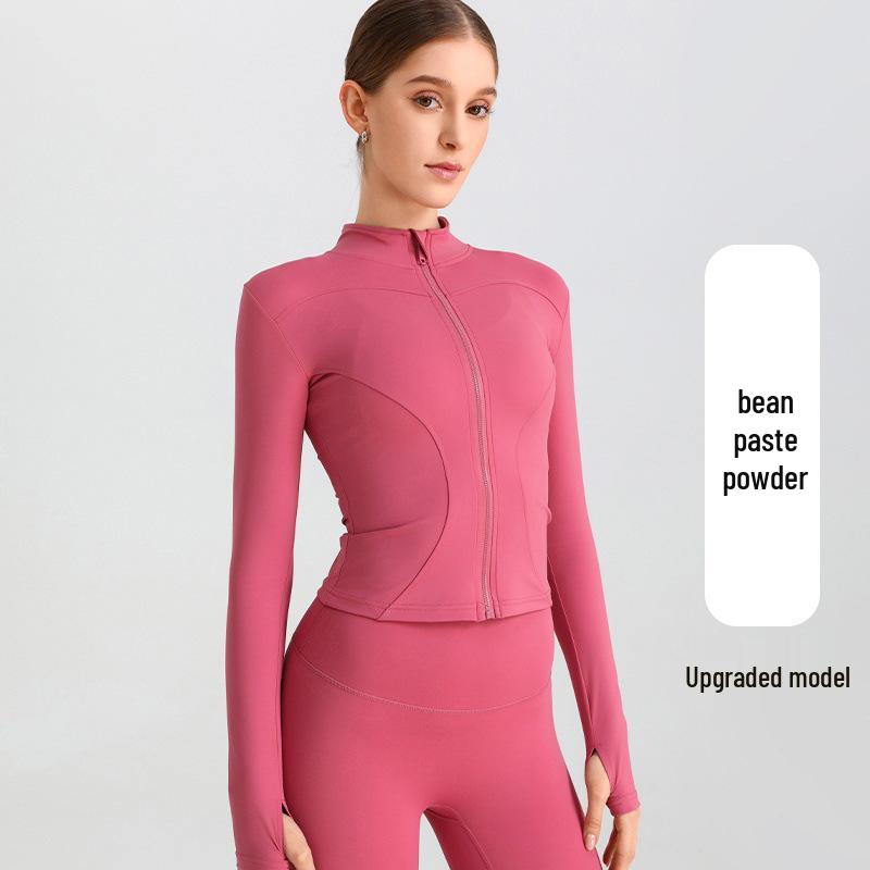 European & American Zipper Yoga Jacket - Quick-Drying, Slimming, Long Sleeve Fitness Top for Women