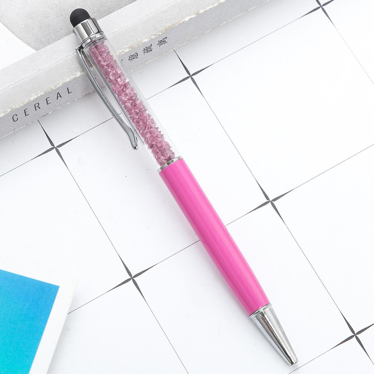 

1 шт Кришталева кулькова ручка Стилус Сенсорна ручка Письмове канцтовари Офісне шкільне приладдя Обертається металева медсестра Ink Color：Black