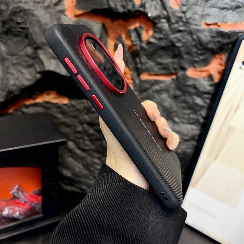 For Huawei Honor Magic 7 / 7 Pro, Steel Lens Frame, Leather Texture Design, Shockproof and Drop-resistant