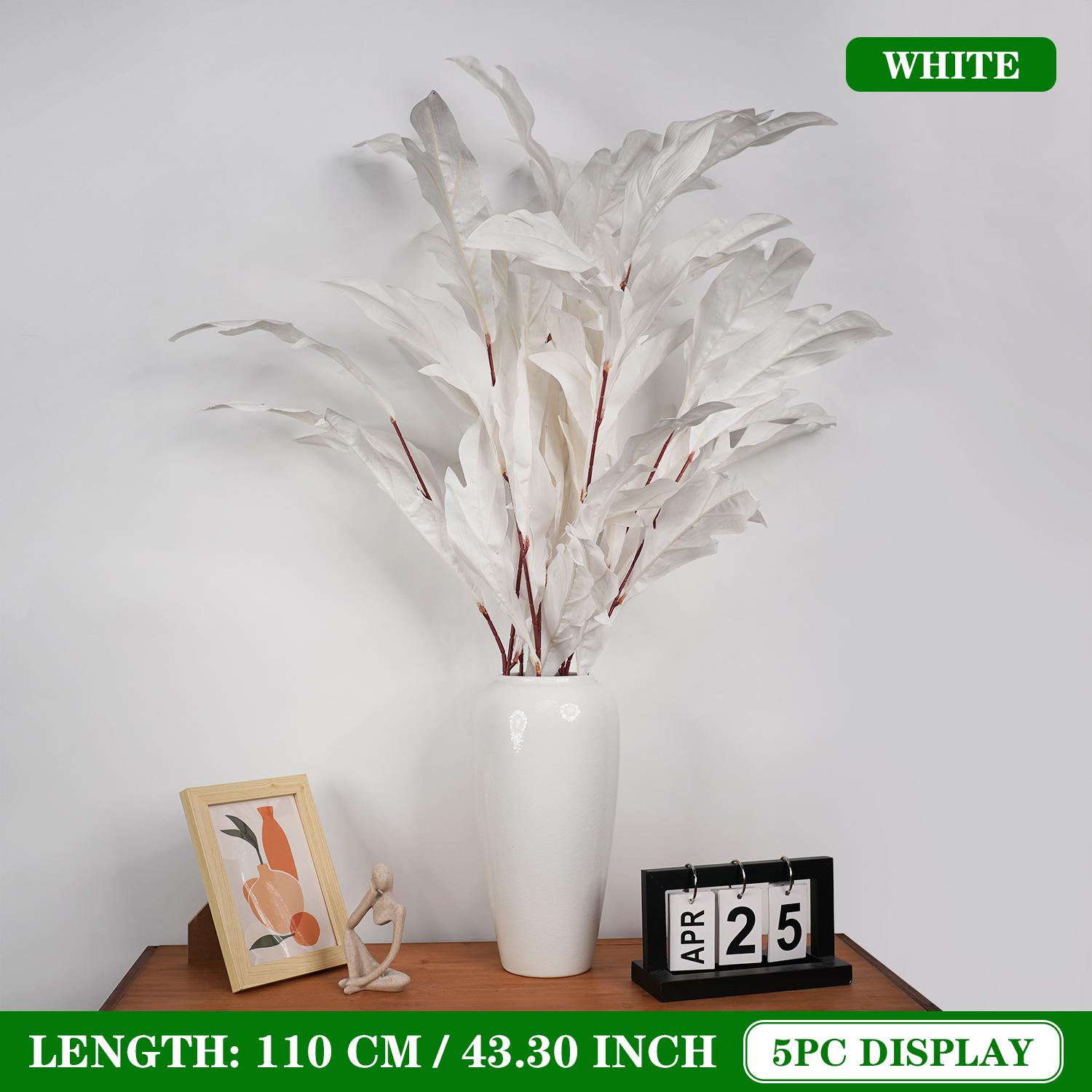 

Uflower 110cm Long Angel Leaves Branch Artificial Plants for Wedding Centerpieces Home Garden Vase Decor Lobby Flower Decoration 1PC белый