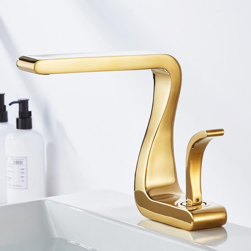 Miscelatore Monoforo Caldo e Freddo per Lavabo Bagno Cascata Rubinetto Cucina Miscelatori Lusso