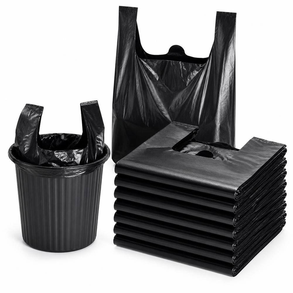 Black Handled Trash Bags Disposable Supermarket Shopping Bags Garbage Bags Home Cleaning Supplies
