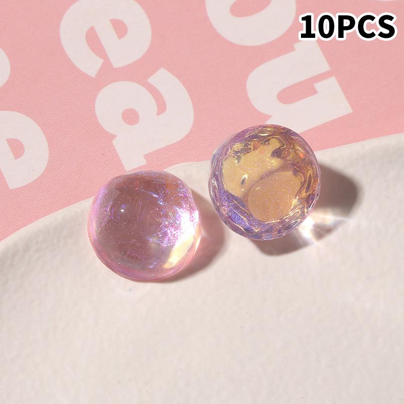 10pcs Glitter Geometry Rounds Cabochon Beads for Crafts DIY Resin Art Flatback Jewelry Making Embellishments