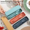 3Pcs Wheat Straw Dinnerware Set Portable Tableware Knife Fork Spoon Eco-Friendly Travel Cutlery Set Utensil Box Chopsticks Set