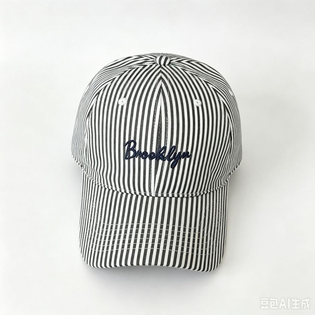 Fashion Hat Stripe Embroidery Brooklyn Baseball Cap Men's and Women's Summer Sunscreen Versatile Cap Trendy