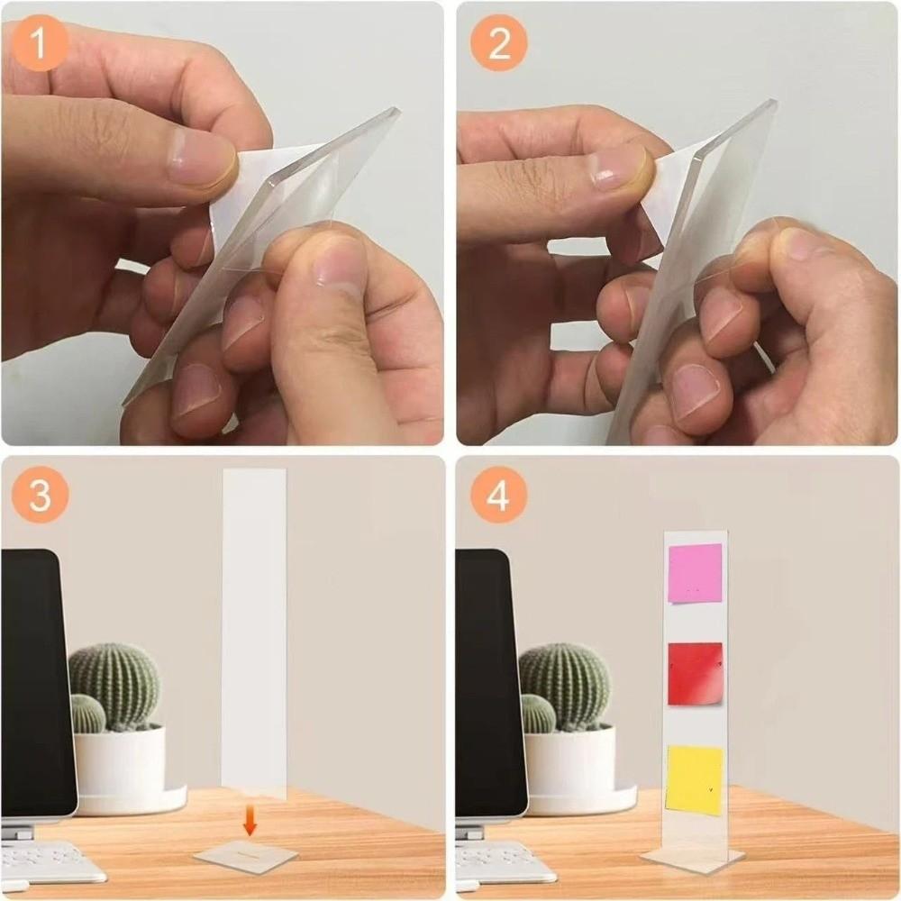 Display Board Acrylic Desk Note Board Detachable Message Board Sticky Note Holder Computer Screen