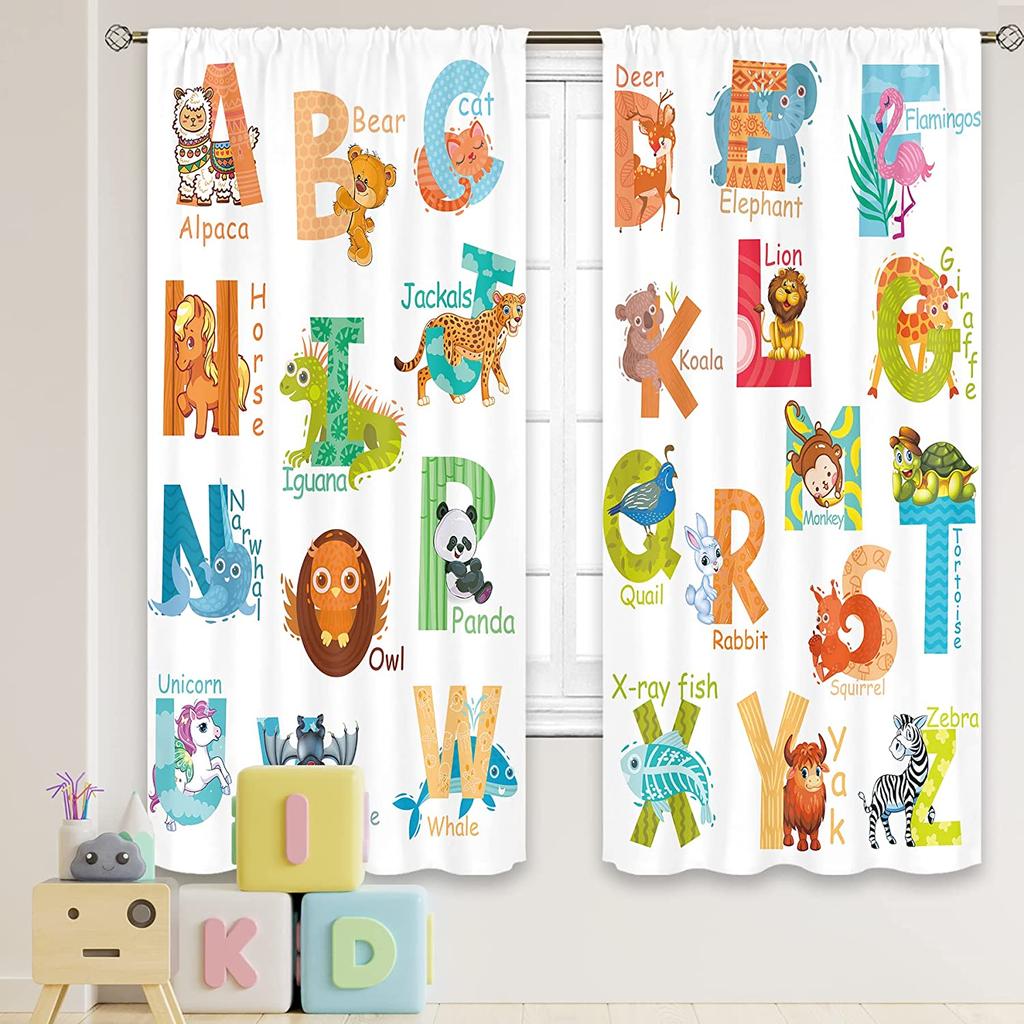 Custom Truck Cartoon Curtains for Living Room Bedroom Home Decor with Hooks Shading Finished