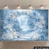 2D Blue White Flower Arch Backdrop for Wedding & Engagement