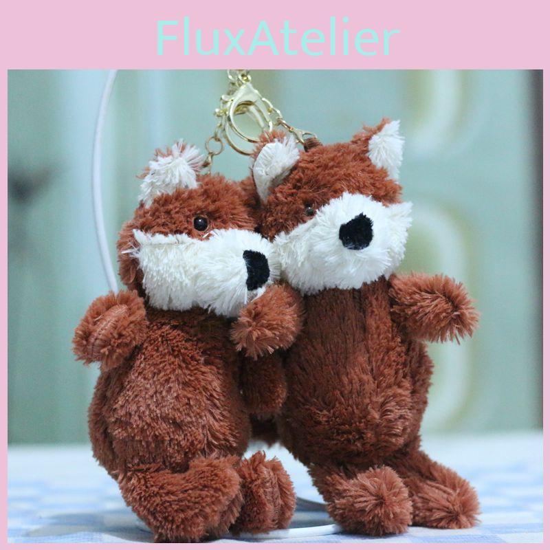 Delightful 15cm Red Fox Plush Doll Cartoon Keychain Soft Toy For Kids And Adults
