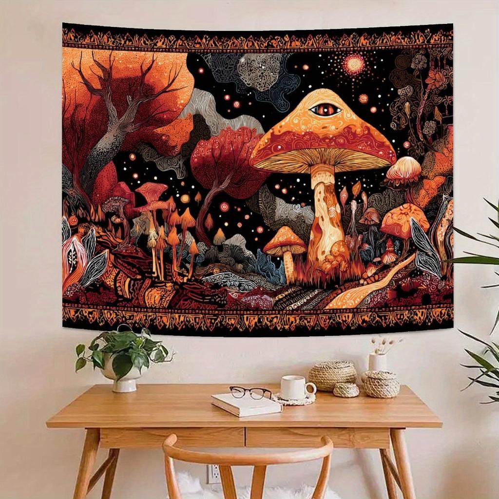 VIKAMA Mushroom Tapestry Bohemian-Style Bedroom Hanging Charming Aesthetic Wall Decoration Living Room & Dormitory Decor