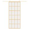 VidaXL Sliding Door, Hanging Door with Stopper, Door with Barn Panels Kitchen Home Interior, Golden Clear Glass 155173