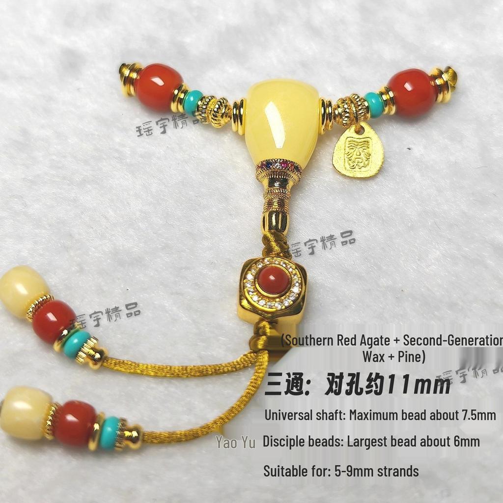 Sherpa Glass Buddhist Beads DIY Set with Nanhong Amber Accessories
