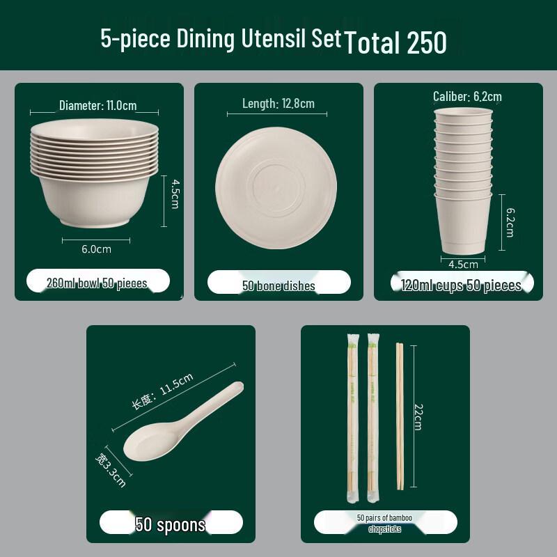 Qianyu Rice Husk Disposable Tableware Set
