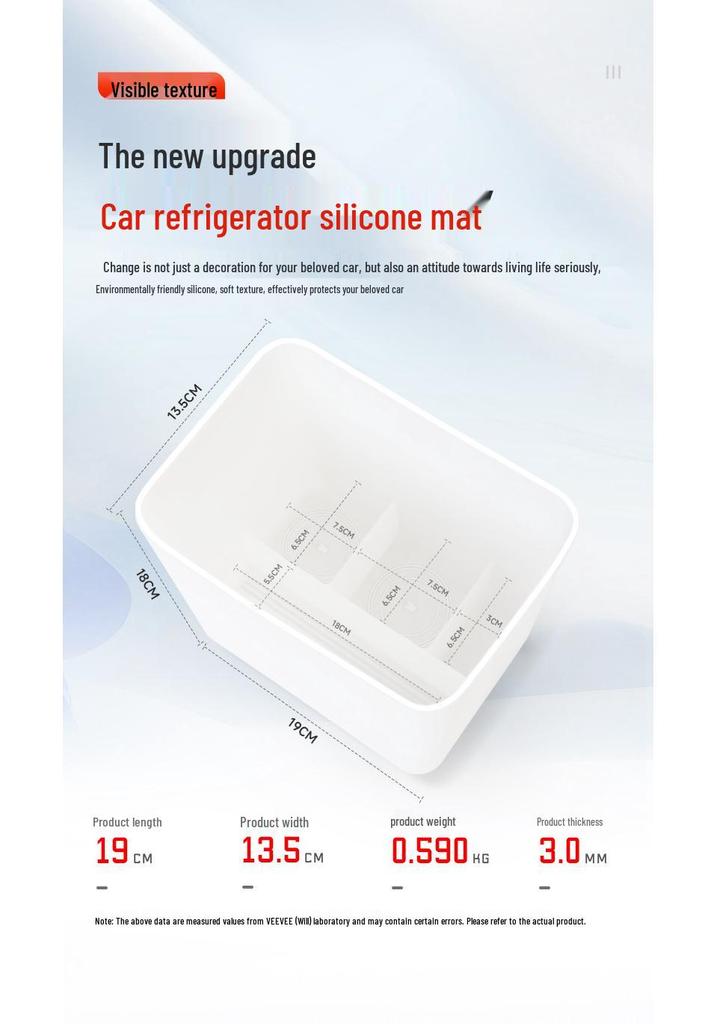 Non-slip Silicone Cup Holder for Tank 700 Refrigerator - Transparent White Fixed Compartment Mat