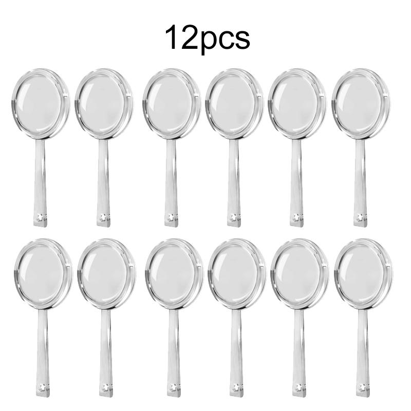 8~12pcs Magnifying Glass Handheld Transparent 9cm Children Observation Tools Home Outdoor Use Scientific Supplies Portable TMZ