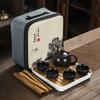 Chinese Kung Fu Travel Set, Ceramic Portable Teapot, Porcelain Teaset, Gaiwan Tea Cups, Tea Tool with Travelling Bag, 1 Cups