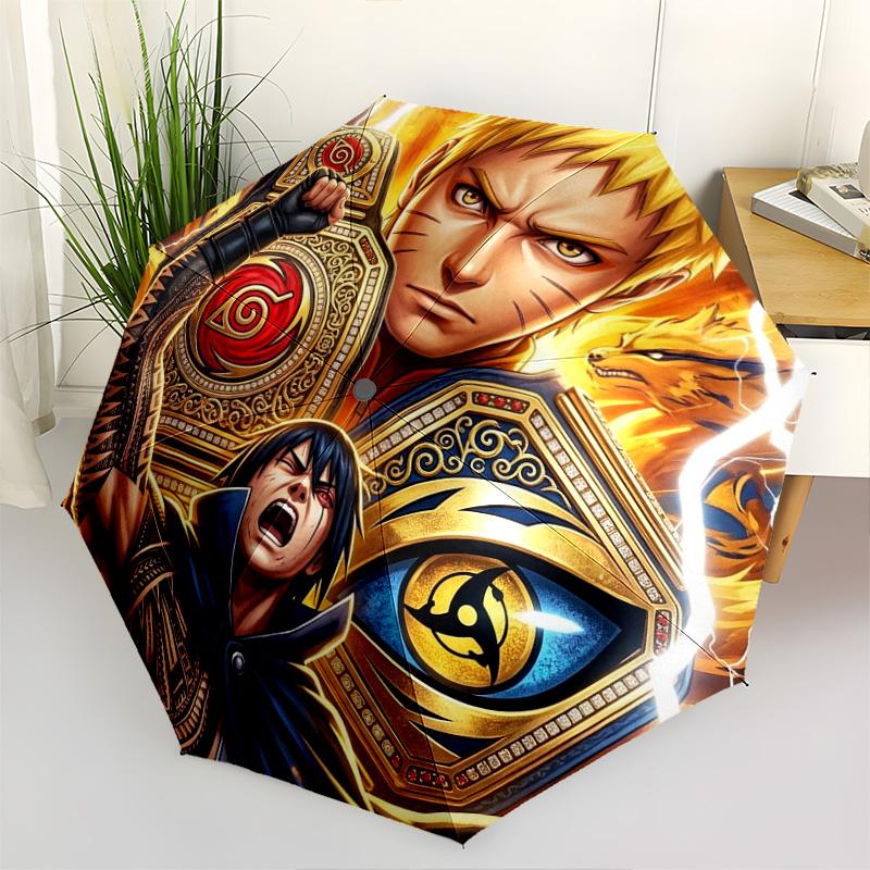 1 Stück Automatischer Faltregenschirm - Naruto-Muster Tragbares faltbares Design Mit 8 Rippen Weihnachts-Geburtstagsgeschenke