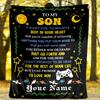 To My Son Believe In Your Capabilities And Aim High Flannel Outdoor Blanket Gift Blanket Comfortable And Soft Lightweight And Portable Suitable For