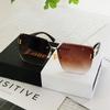 Frameless Trimmed Sunglasses, Fashionable And Simple Sunglasses, Women'S High-End Retro Square Sunglasses