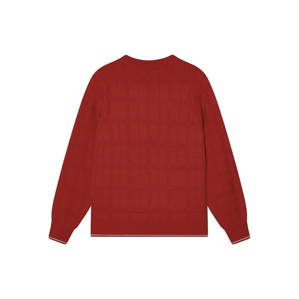 Fila Solid Color Crew Neck Pullover Sweater Women Sweater Light-Raspberry F11W411405F-RD