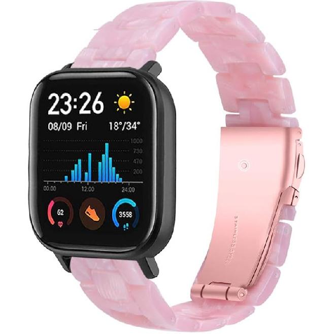 FitTurn Resin Bands Compatible with Amazfit Active 2 Square/1/Bip 3 Pro/Bip/GTS 4/GTS 4 Mini/GTS 3/GTS 2/GTS 2e/GTS 2 Mini/GTR 42mm Watch Replacement