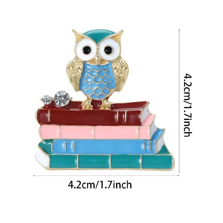 Sophisticated Vintage Owl Brooch Featuring Open Book Detail Lightweight Owl Pin Thoughtful Gift For Educators