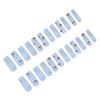 24PCS Glossy Blue Long Tube Press on Nails Prevailing Natural Look Press-On Nail Sets for Women Nail Art Decoration
