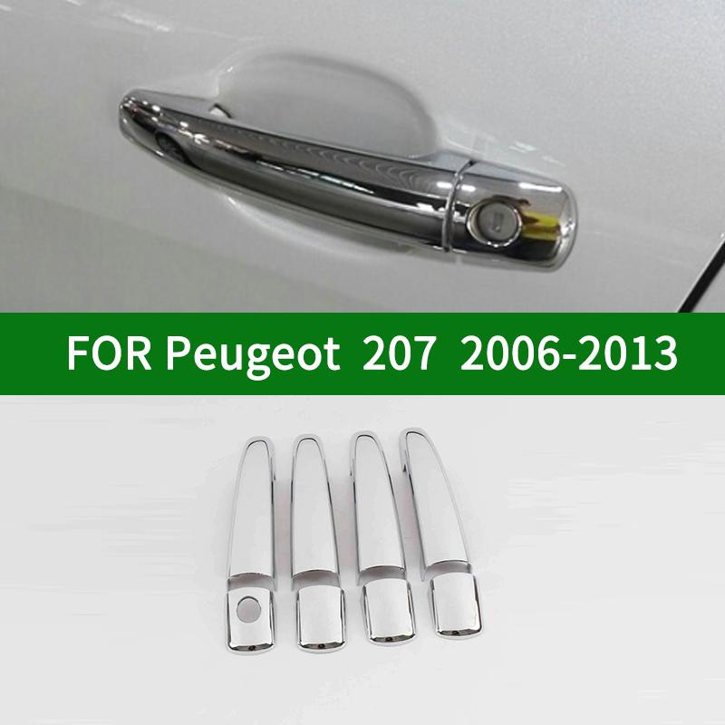 For Peugeot 207 2006-2013 Accessory chrome silver car door handle covers trim 2008 2009 2010 2011 2012