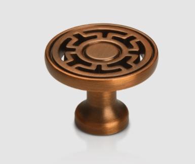 High End New Chinese Style Copper Brushed Color Cabinet Door Handle,Wardrobe Drawer Handle, Retro Hollowed Out Cabinet Handle