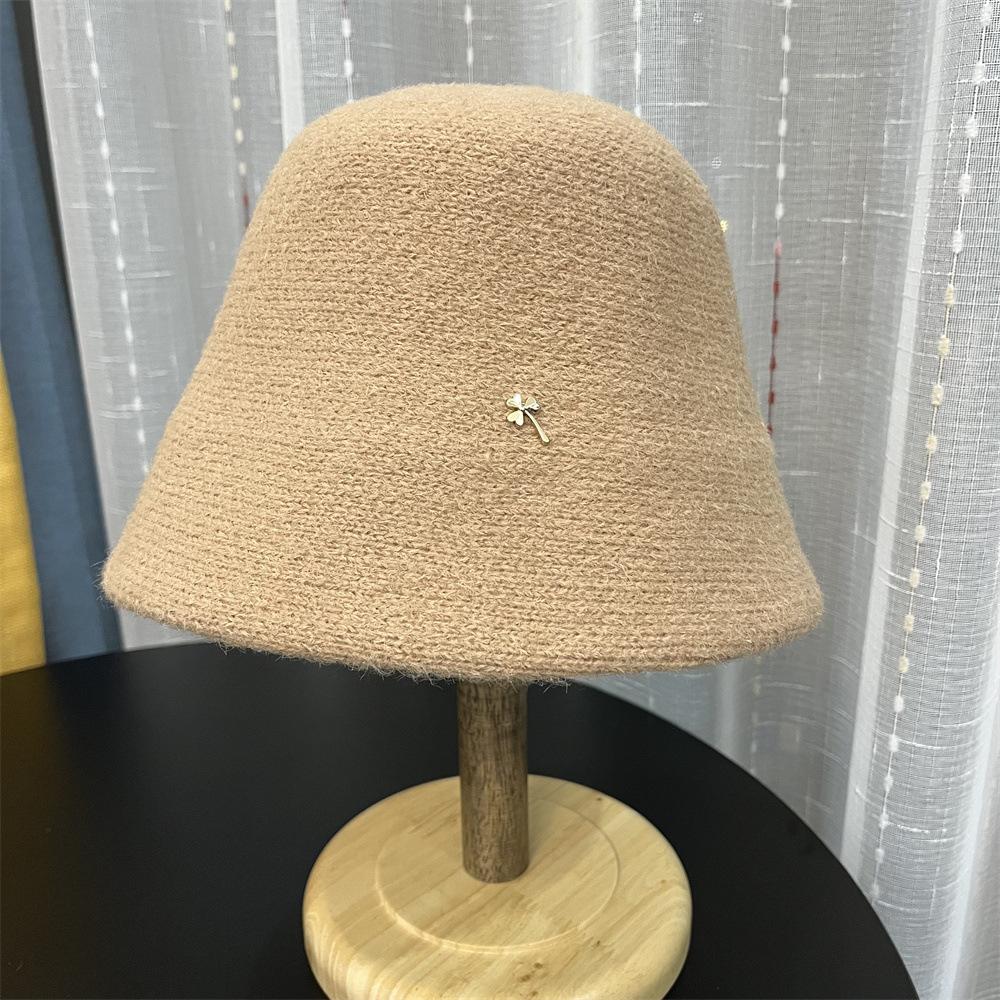 

Простая шерстяная вязаная белая шапка рыбака женская ретро теплая с маленьким обхватом головы регулируемая шляпа-ведро тренд Adult (55-58cm) хаки