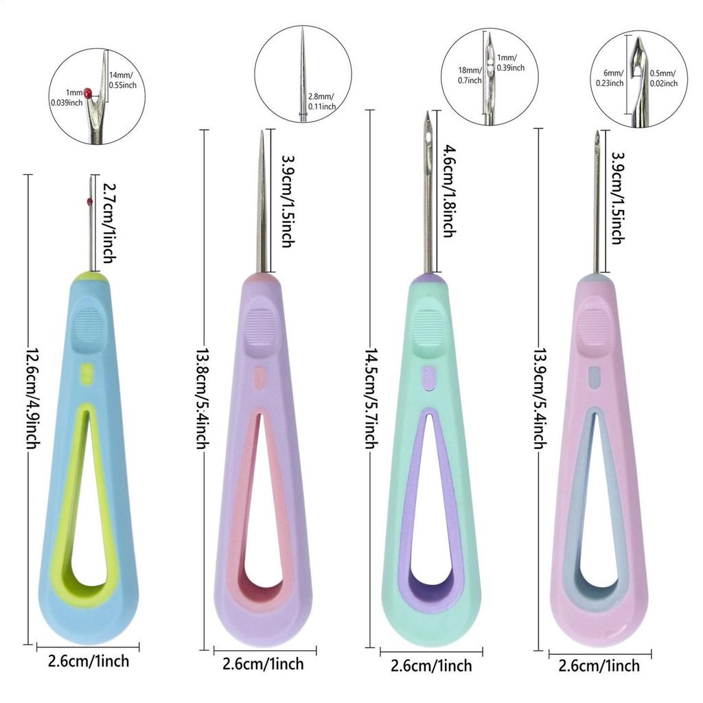 Leder-Nähset 4 Teile Nahttrenner Werkzeug Lederbearbeitung Ahle Zum Einfädeln Handarbeit Stickerei Quilten Stricken