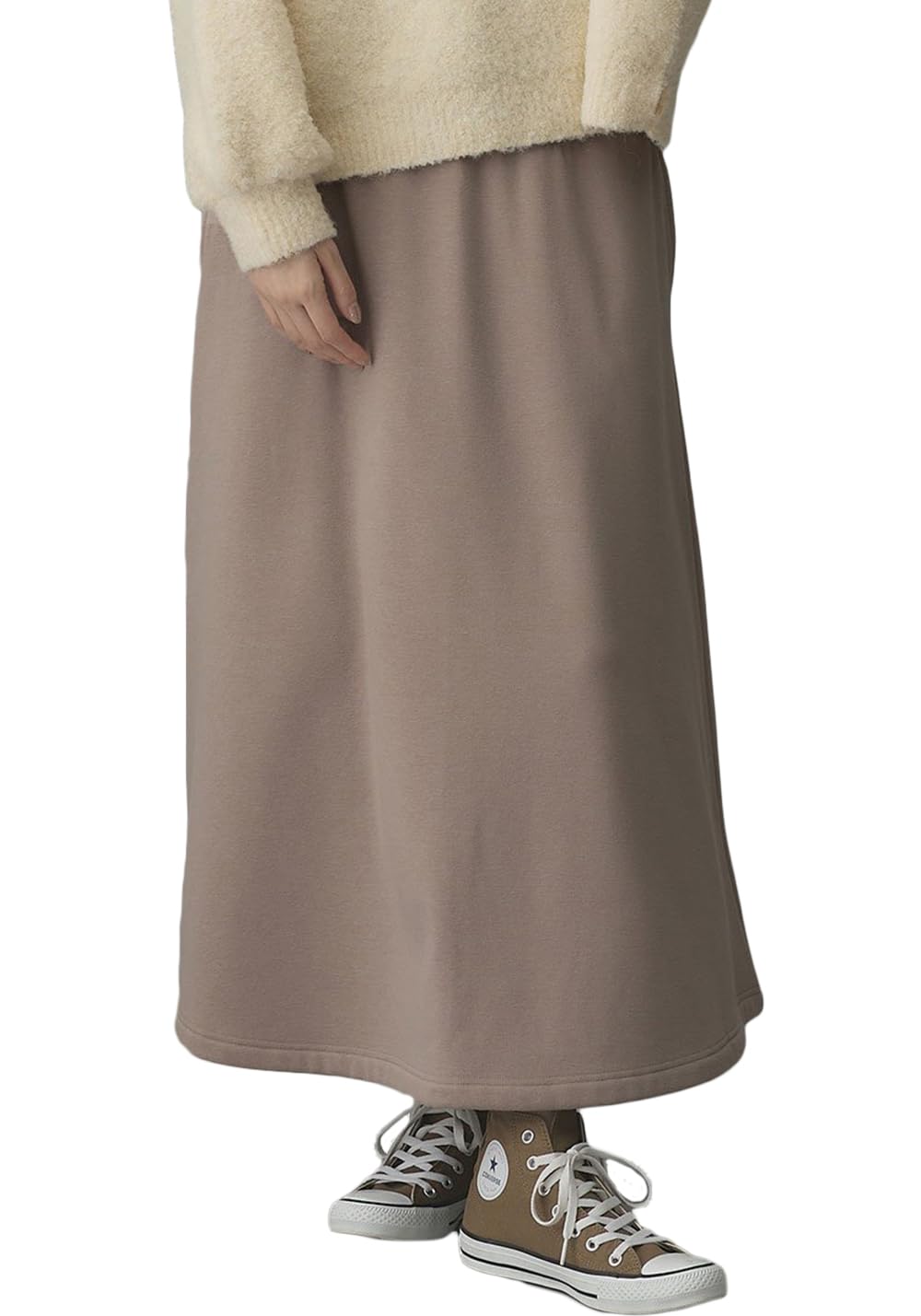 

Maternity extra shaggy brushed flared maternity can be used even after childbirth Mocha Beige [ANGELIEBE] skirt, warm, lining, lining, warm, maxi,