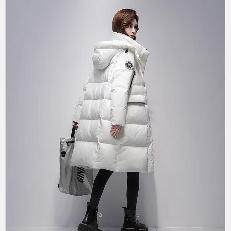 YAYA Women's Long Stand Collar Hooded Down Jacket