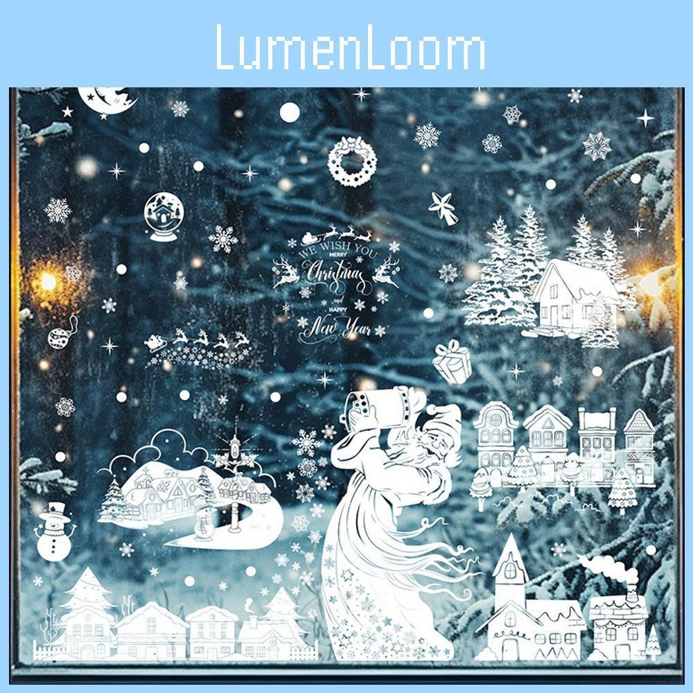 Decor Christmas Tree Pvc Stickers With Snowman Santa Snow House Decor Christmas