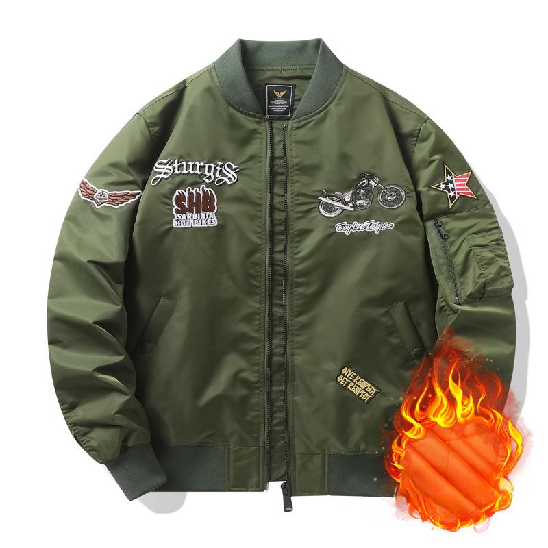 Nueva Chaqueta Bomber de Primavera y Otoño para Hombre, Bordada de Industria Pesada, Chaqueta de Béisbol Motociclista, Chaqueta de Trabajo