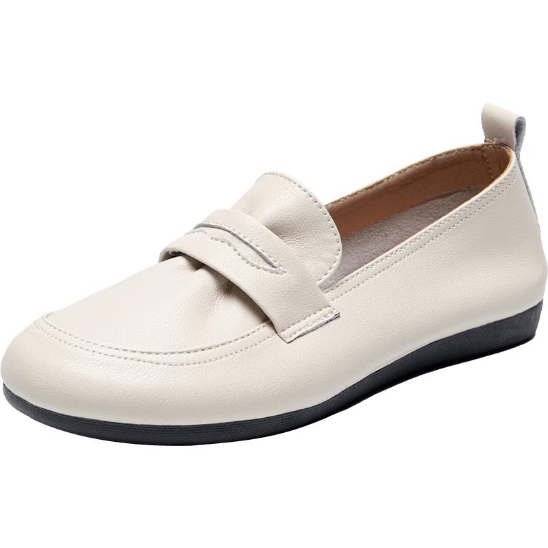 ZHR Women's Cowhide Slip-On Loafers