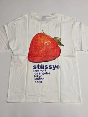Strawberry Logo White  Cotton Regular Unisex T-Shirt