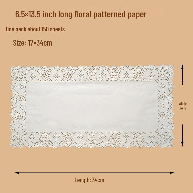 Rectangular Lace Paper Mat: Oil-Absorbing Paper for Kitchen, Baking, and Snacks