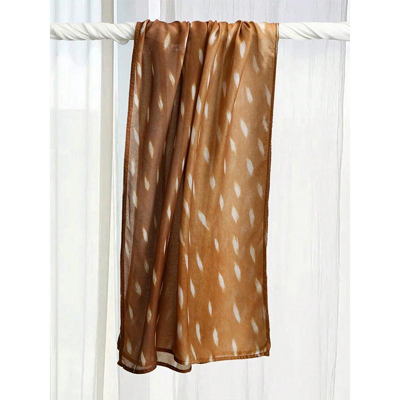 Deer Skin Design Printed Modal Breathable Scarf Wrap Soft Cotton Rayon Viscose Woven Muslim Hijab Women Shawl Islamic Turban