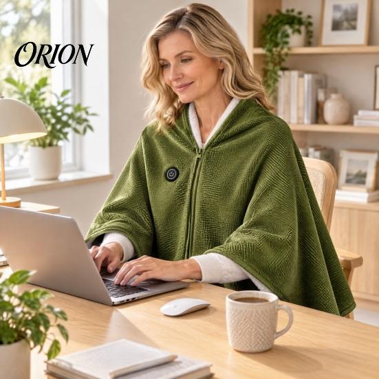 USB Powered Heating Wrap Heated Shawl Wraps for Women, Wearable Blanket, Portable Blanket Soft Knit Warm with 3 Heat Settings & Fast Heating,