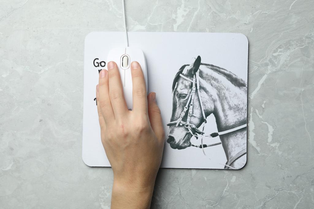 Paso Fino - Art-Dog markasından baskılı mouse pad, atlı kişiselleştirilmiş pad, ofis çalışanı için benzersiz alet