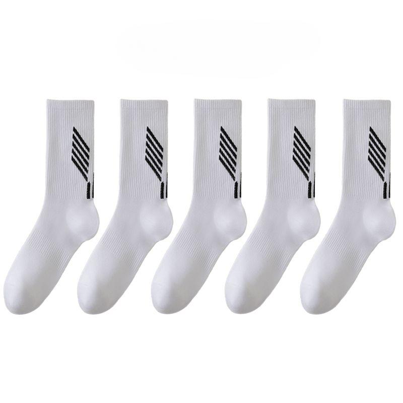 

1/5 пары носков для бега для мужчин и женщин, компрессионные носки для фитнеса, спортивные, яркие, дышащие, баскетбольные носки для марафона 5 pairs белый