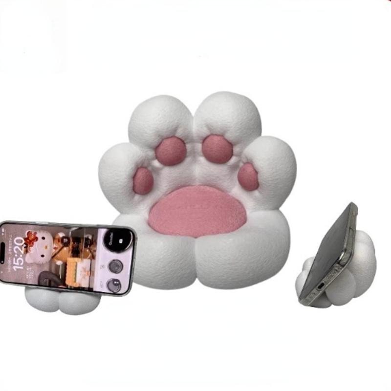 Base-Style Cat Claw Phone Holder Creative Desktop Stand Ornament High-Quality Design for Stress Relief (1 Piece)