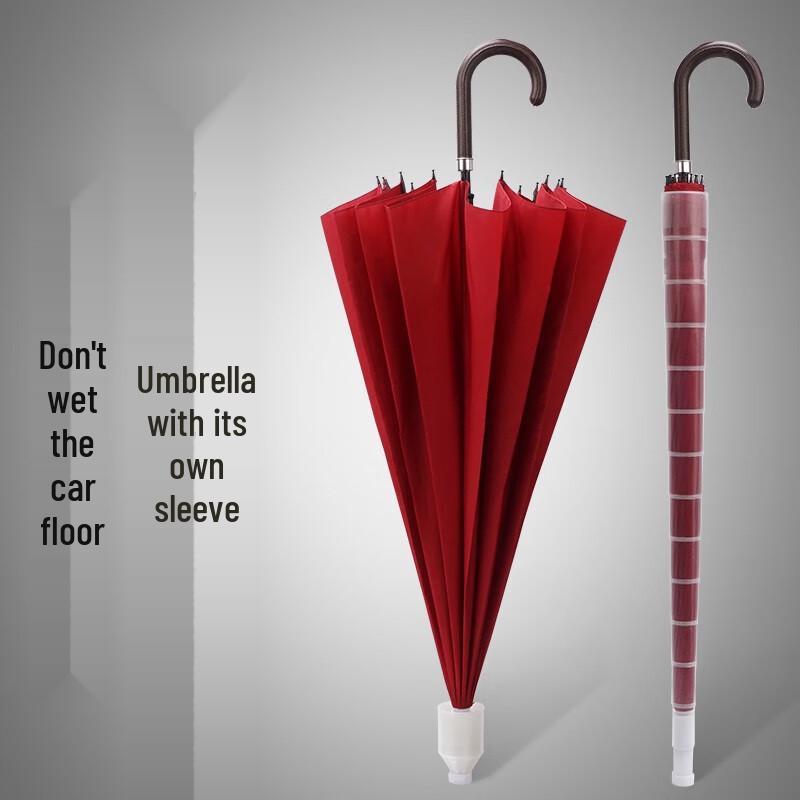 Hongye 16-Rib Large Straight Handle All-Weather Umbrella