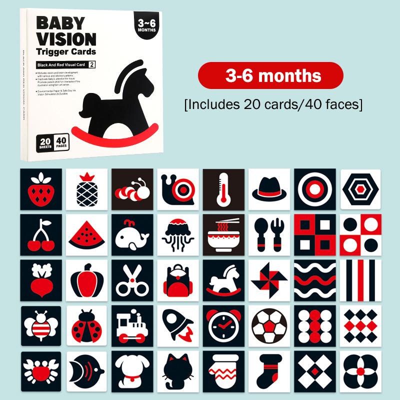 Baby Visual Stimulation Cards Montessori High Contrast Flash Card Infant Gift For Children Cognition Toy