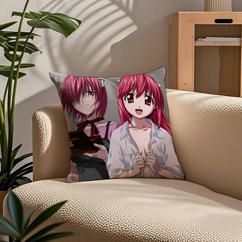Anime E-Elfen L-Lied Pillow Case Comfort Sofa Bed Silky elegant Invisible zipper Custom Decorative cushion cover