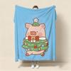 Best Seller Pink Pig Pattern pink Blanket Cute Cartoon Custom Print Blanket for Bedroom Sofa Living Room Home Decor Gift Use